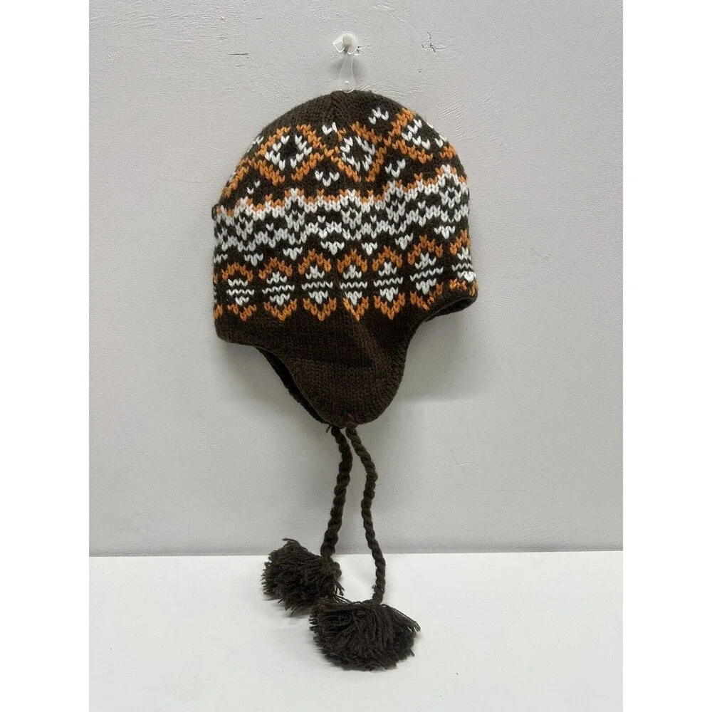 Cherokee Boys size 4-16 winter brown hat with pompom